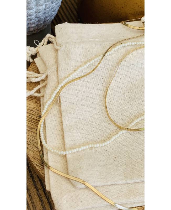 COLLIER TRIPLE RANG BLANC made in italy COLLIER TRIPLE RANG BLANC made in italy
