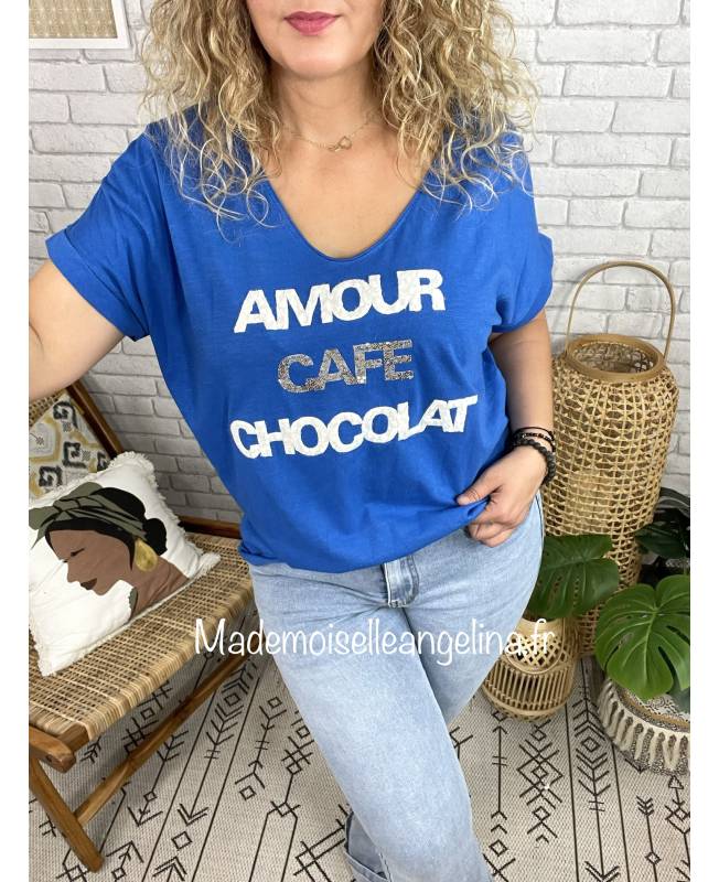 amour cafe chocolat made in italy bleu electrique