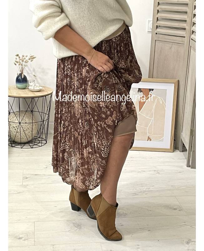 Jupe Mi-longue Plissée Ann Taylor LOFT - Taille 2 - Imprimé Floral Néon - Neuve