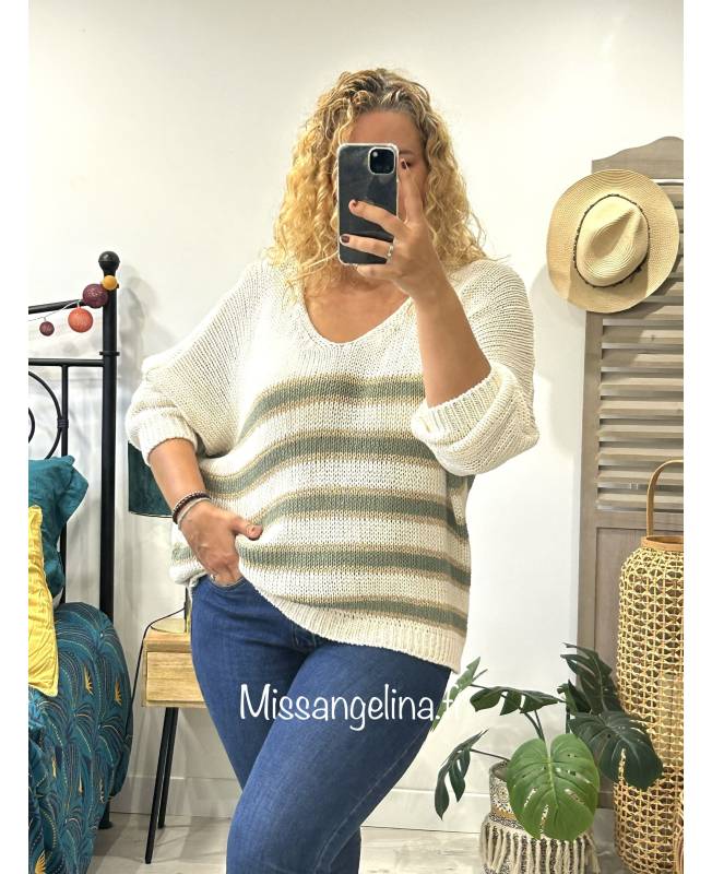 Pull en mohair mélangé rayé Femme, Fantaisie | Milano