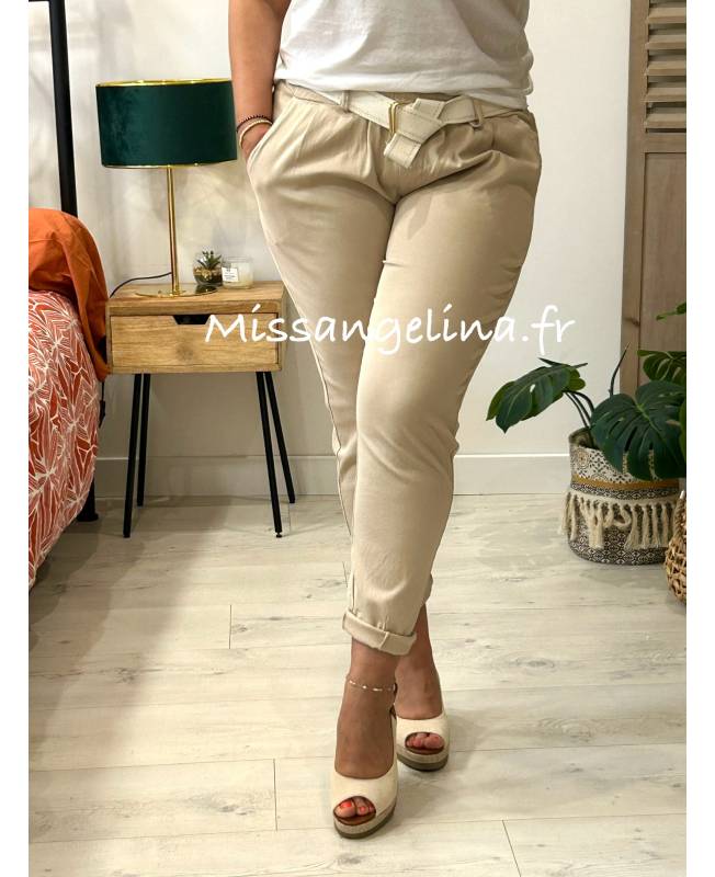 PANTALON CHINO BEIGE TAILLE UNIQUE MADE IN ITALY