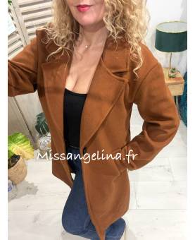 MANTEAU EN LAINE MADE IN ITALY DE COULEUR CARAMEL