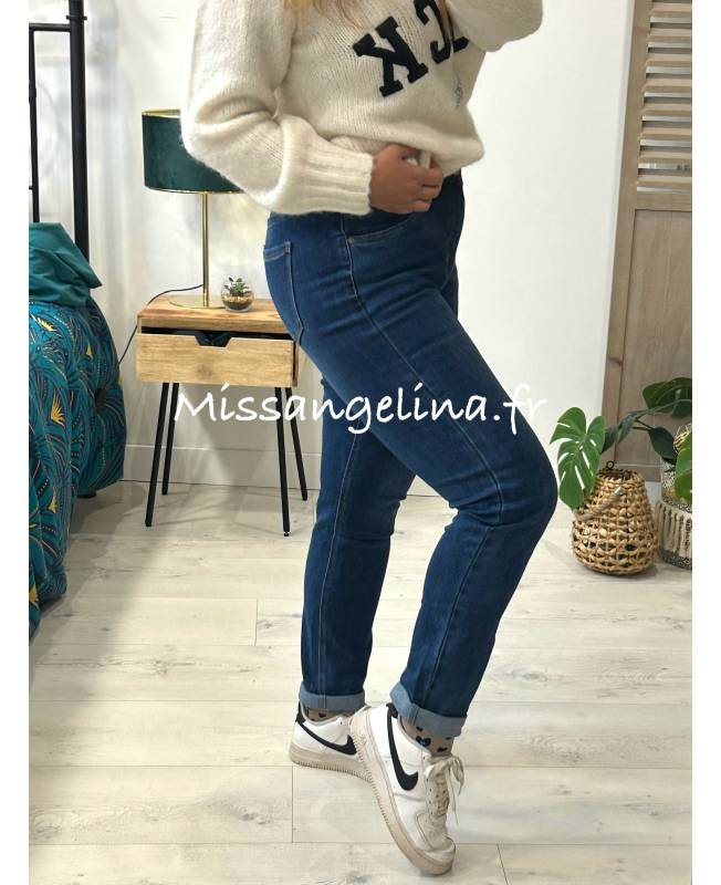 jeans mom brut taille haute