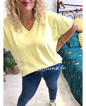 t-shirt jaune oversize made in italy