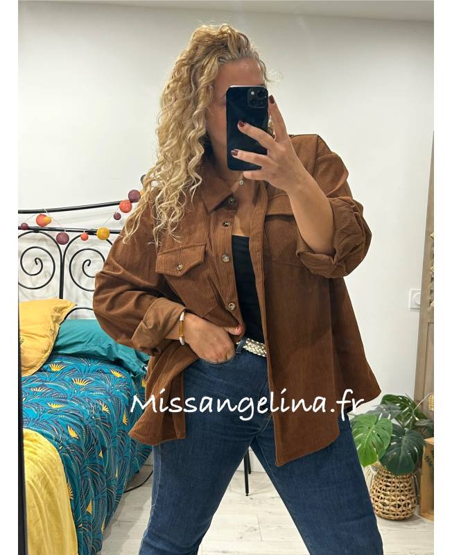 SURCHEMISE EN VELOURS MARRON