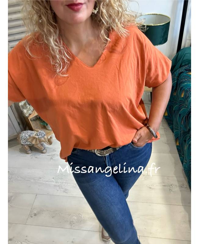 TEE-SHIRT ROUILLE OVERSIZE EN COTON