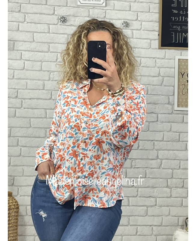 River Island - Robe chemise à imprimé cachemire - Corail