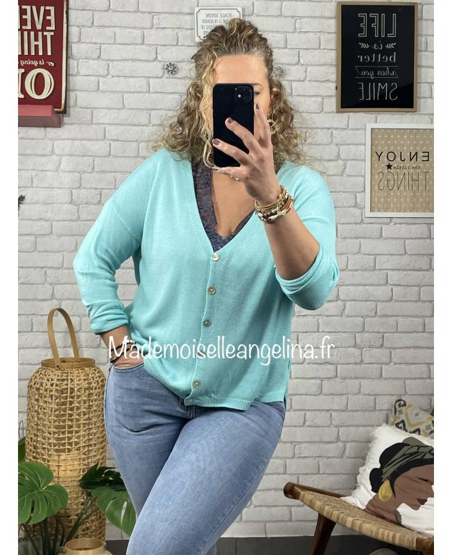 Gilets femme turquoise Taille 50 en ligne pour tous les styles