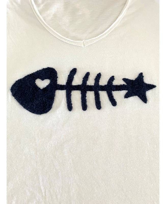 tee shirt avec poisson