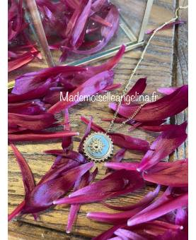 collier soleil style ornement turquoise made in italy