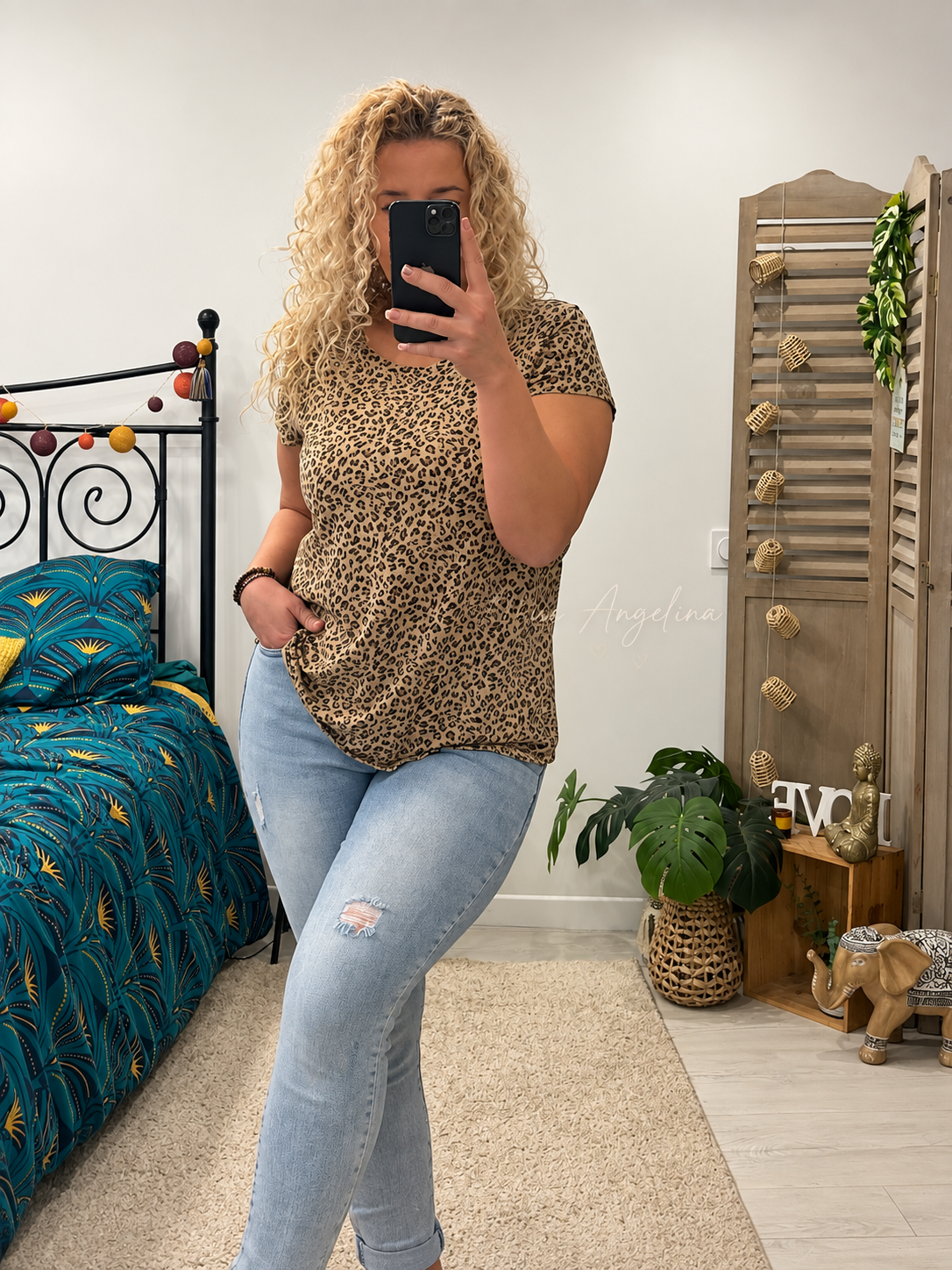 T-shirt léopard en coton – Taille unique